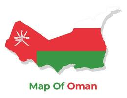 vector mapa de Omán con nacional bandera