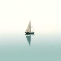 AI generated Minimalist photo a ship on sea