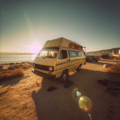 AI generated travel with campervan