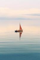 Minimalist photo a ship on sea