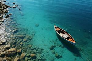 AI generated Minimalist photo a ship on sea