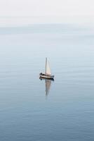 Minimalist photo a ship on sea