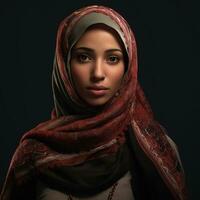 AI generated Muslim girl with hijab photo