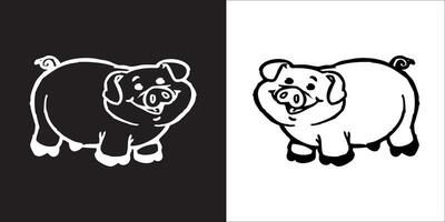 Illustration vector graphics of pig icon