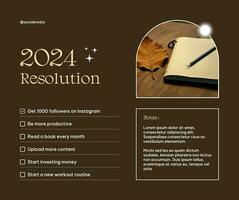 brown minimalist resolution facebook post template