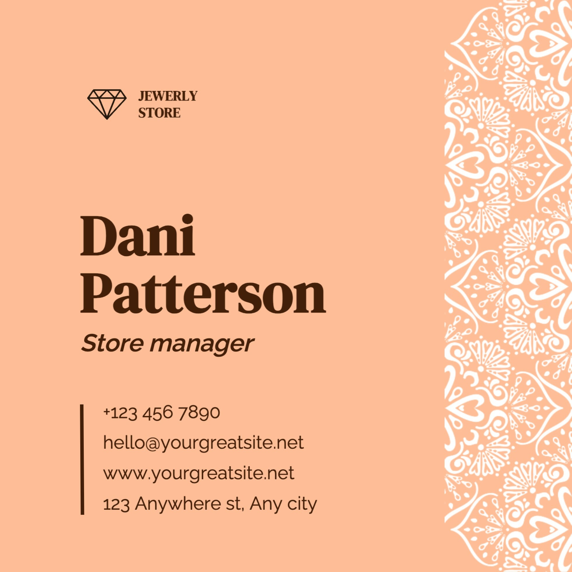 peach business card square