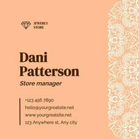 peach business card square template