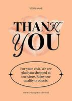 peach greeting & thank you card template