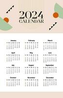 Bohemian minimalist Calendar template