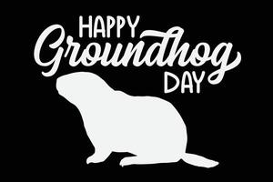 Happy Groundhog Day T-Shirt Design vector