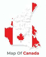 Vector map of Canada with national flag