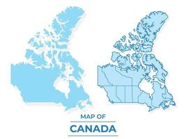 Vector Canada map set simple flat and outline style illustration