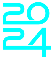 ny år 2024 design illustration, platt, enkel, minnesvärd och öga fångst, kan använda sig av för kalender design, hemsida, Nyheter, innehåll, infographic eller grafisk design element. formatera png