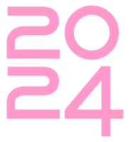 ny år 2024 design illustration, platt, enkel, minnesvärd och öga fångst, kan använda sig av för kalender design, hemsida, Nyheter, innehåll, infographic eller grafisk design element. formatera png