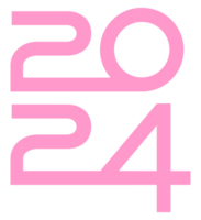 New Year 2024 Design Illustration, flat, simple, memorable and eye catching, can use for Calendar Design, Website, News, Content, Infographic or Graphic Design Element. Format PNG