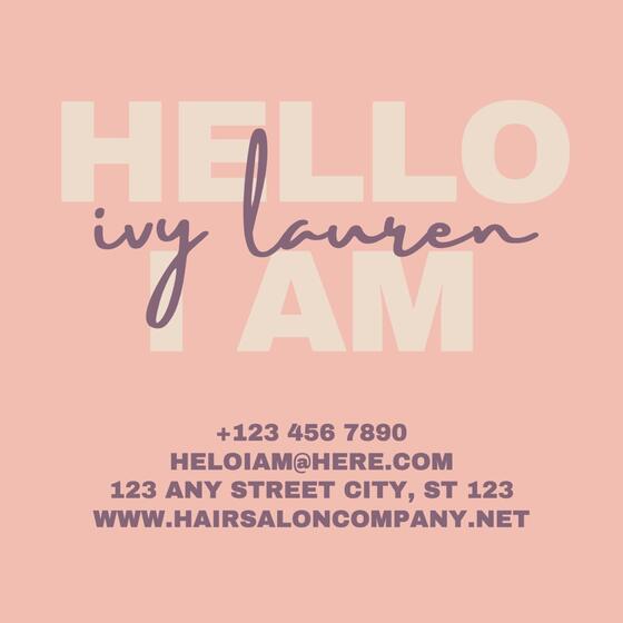 Peach Hair Salon Business Card