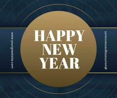 Blue and Gold New Year Greetings for Facebook Post template