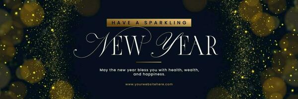 Black and Gold New Year Greetings Twitter Banner template