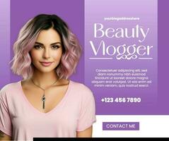 Creative Beauty Vlogger Facebook Post template