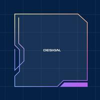 Futuristic square gradient background. Pop up window vector illustration.