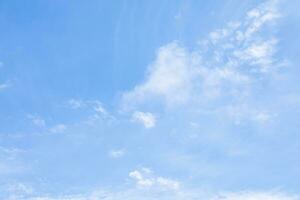 Fantastic soft white clouds against blue sky and copy space horizontal shape photo