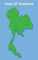 Detailed map of Thailand country in green vector illustration