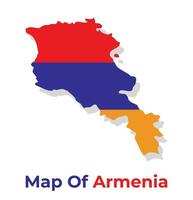 Vector map of Armenia with national flag