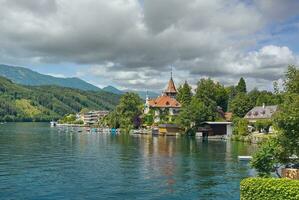 Town of Millstatt am See at Lake Millstaetter See,Carinthia,Austria photo