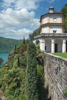 Chapel close to Santa Maria del Sasso Church in Morcote,Lake Lugano,Ticino Canton,Switzerland photo