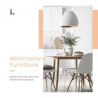 Peach Minimalist Interior Linkedin Post template
