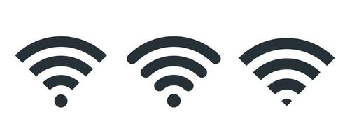 Wi-Fi signal symbols. Wi-Fi icon set symbol. Wireless and wifi icon or wi-fi icon sign. vector