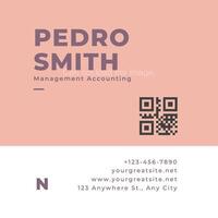 Peach Minimalist Business Card Square template