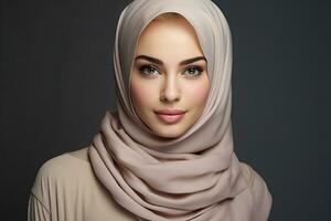 AI generated Beautiful women wearing hijab generative AI photo