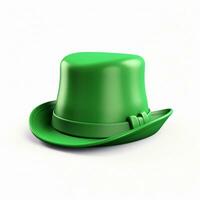 AI generated 3d render cartoon hat of saint patricks day isolated generative AI photo