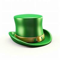 AI generated 3d render cartoon hat of saint patricks day isolated generative AI photo