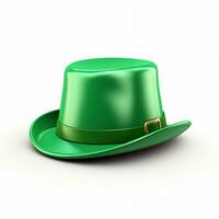 AI generated 3d render cartoon hat of saint patricks day isolated generative AI photo