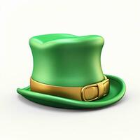 AI generated 3d render cartoon hat of saint patricks day isolated generative AI photo