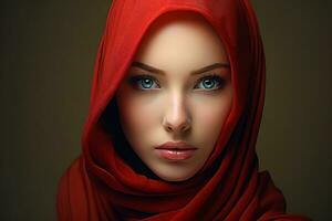 AI generated Beautiful women wearing hijab generative AI photo