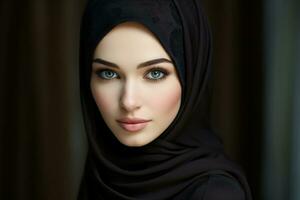 AI generated Beautiful women wearing hijab generative AI photo