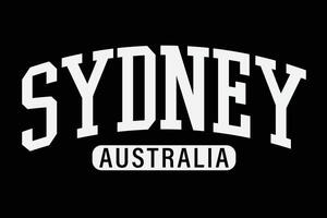 College Style Sydney Australia Souvenir T-Shirt Design vector