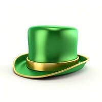 AI generated 3d render cartoon hat of saint patricks day isolated generative AI photo