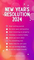 New Year Resolution Checklist Instagram Story template