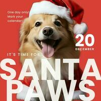 Red Minimalist Santa Paws Linkedin Post template