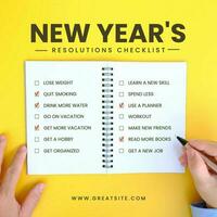 Simple New Year's Resolution List Linkedin Post template