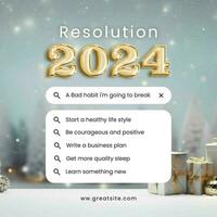 Blue Simple New Year Resolution Instagram Post template