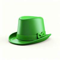 AI generated 3d render cartoon hat of saint patricks day isolated generative AI photo