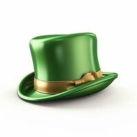 AI generated 3d render cartoon hat of saint patricks day isolated generative AI photo