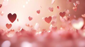 AI generated Hyper realistic paper cut hearts confetti background for Valentine's day. AI generated image photo