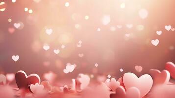 AI generated Hyper realistic paper cut hearts confetti background for Valentine's day. AI generated image photo