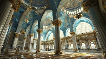 AI generated Amazing architecture design of muslim mosque ramadan photo